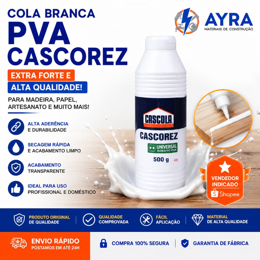 COLA BRANCA PVA CASCOREZ - 500gr - HENKEL