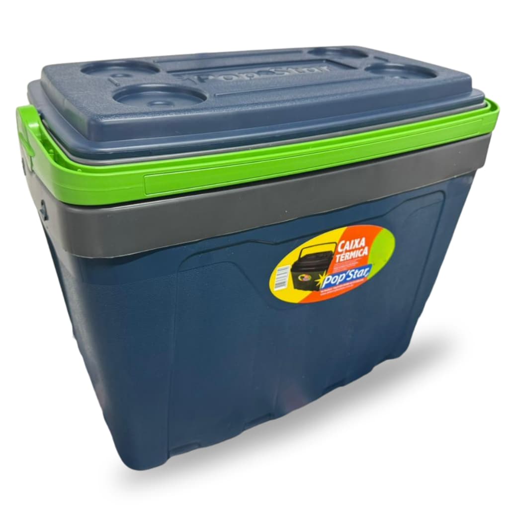 CAIXA TÉRMICA 16 LITROS COOLER POP STAR - 22 LATAS TAMPA COM PORTA COPOS - ENVIO IMEDIATO