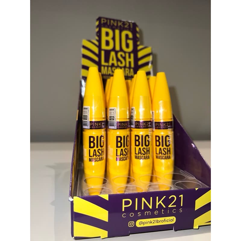 Máscara de Cílios Big Lash Waterproof Preta Pink 21 | Alongamento, Volume Intenso, À Prova D’Água e Longa Duração 💖