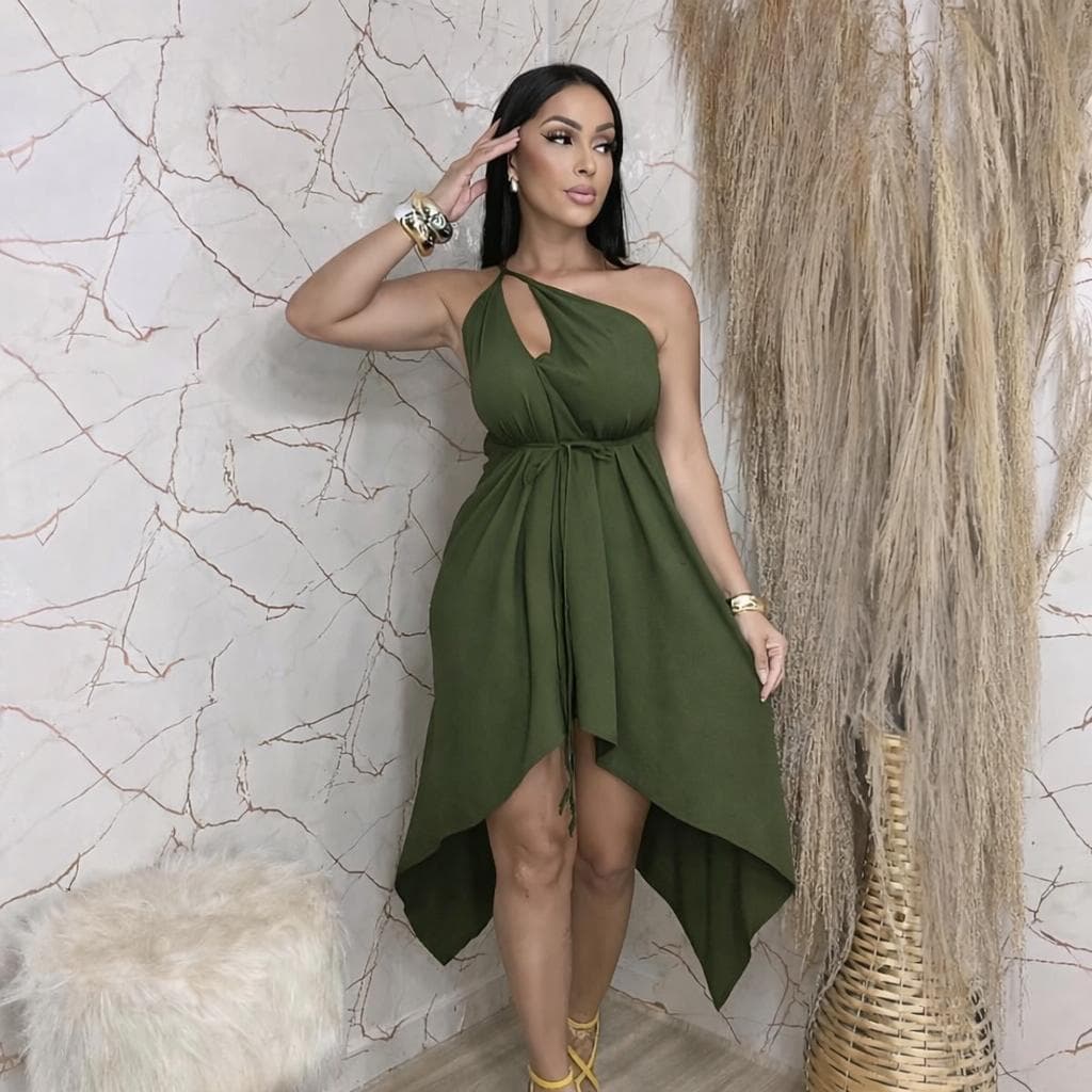 Vestido Feminino Envelope Alcinha Soltinho Com Bicos Varias Amarrações