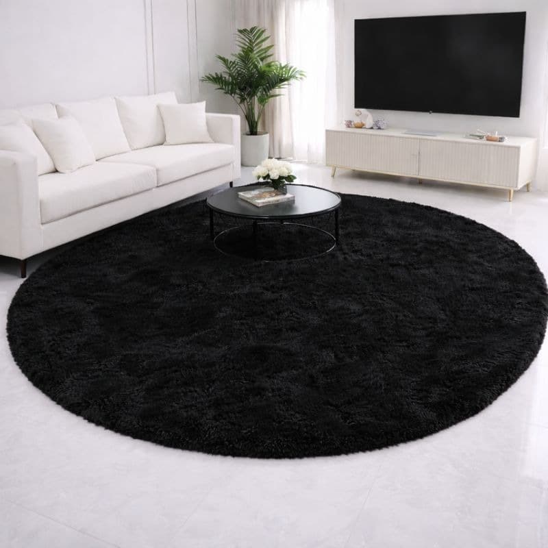 Tapete Felpudo Redondo Para Sala Quarto Macio Luxuoso Antiderrapante 1,00x1,00 1,40x1,40 2,00x2,00