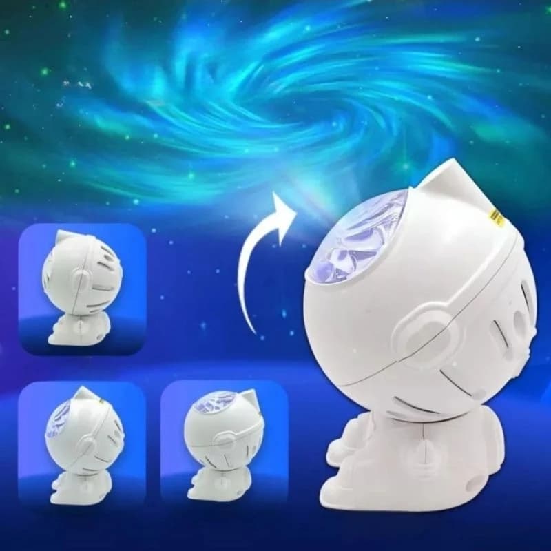 Mini Projetor Astronauta de Luz Noturna Galáxia Estrelada Projetor de Luz Teto Nebulosa com Controle Luminária Quarto