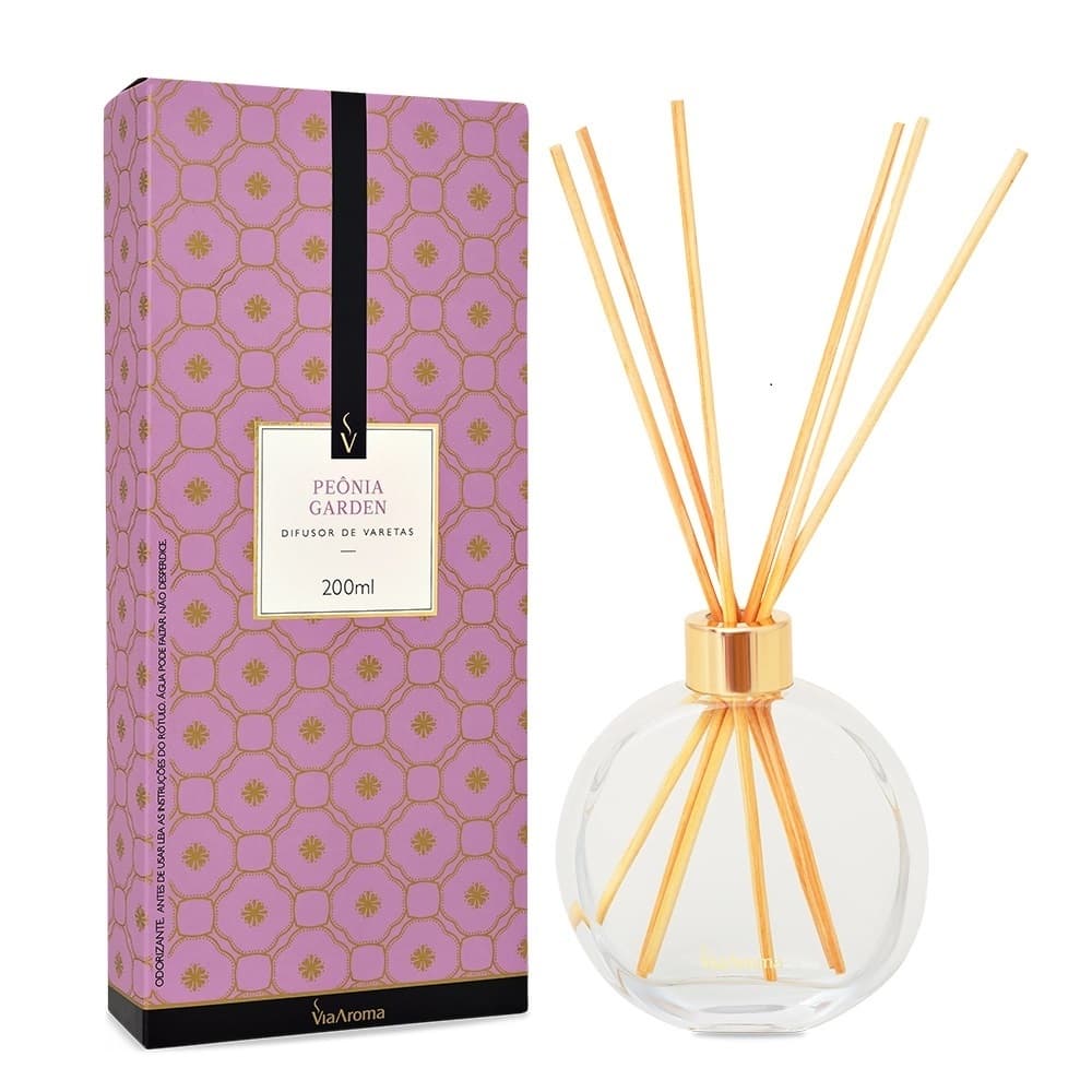 Difusor de Varetas 200ml com Aromatização Prolongada via aroma Presente Ambiente