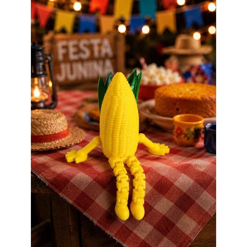 Espiga de milho articulada decoração festa junina criativa e divertida
