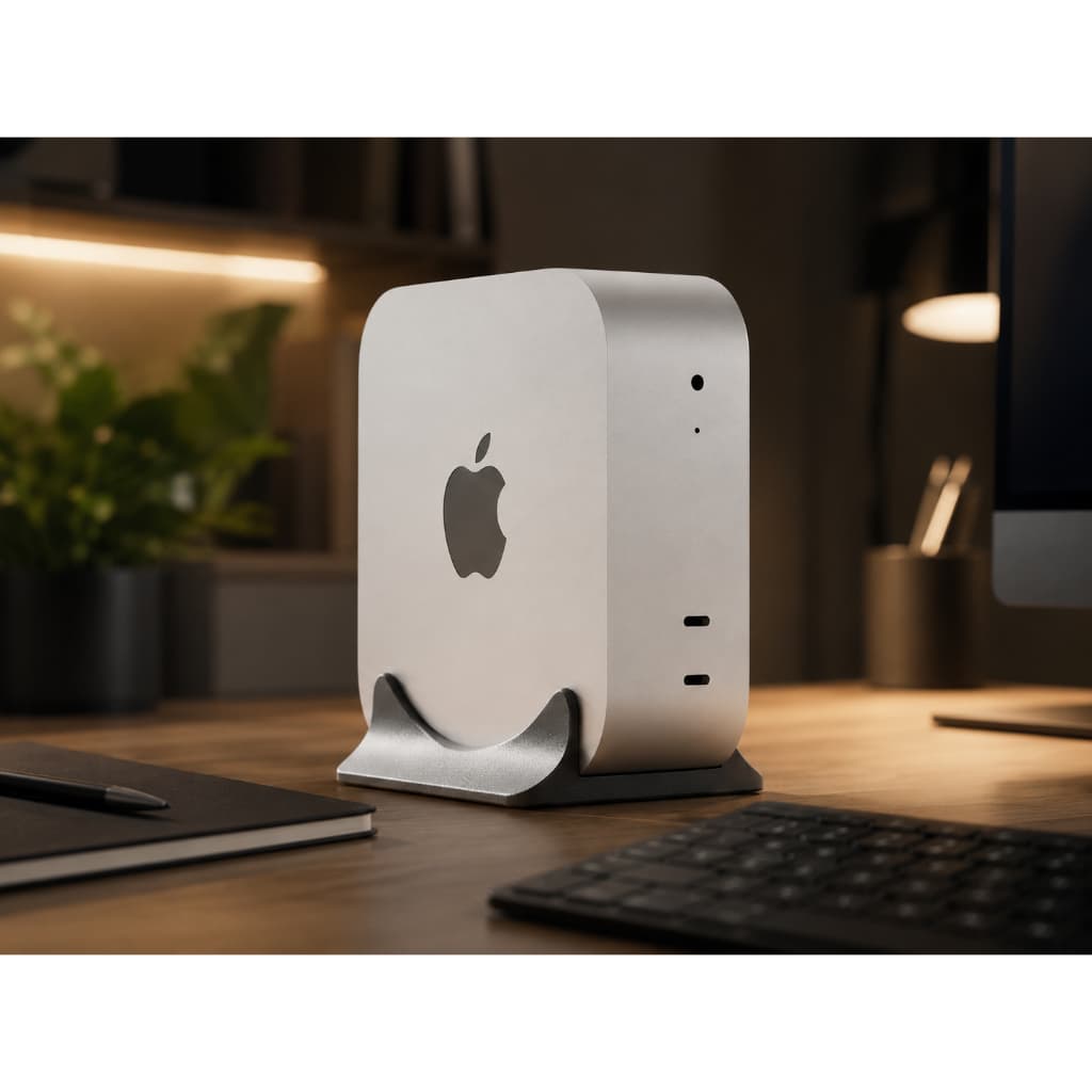 Suporte Vertical para Apple Mac Mini M4, Base Organizadora de Mesa, Stand Compacto, Economia de Espaço, Setup Clean