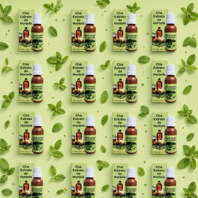 Kit 12 Extrato de Chá De Hortelã em Gota 100ml