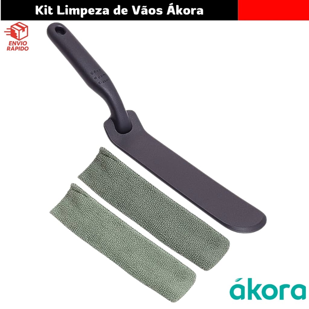 Espatula Akora Com 2 Refil Limpador De Transpasse - Limpa Vão Box Vitrô