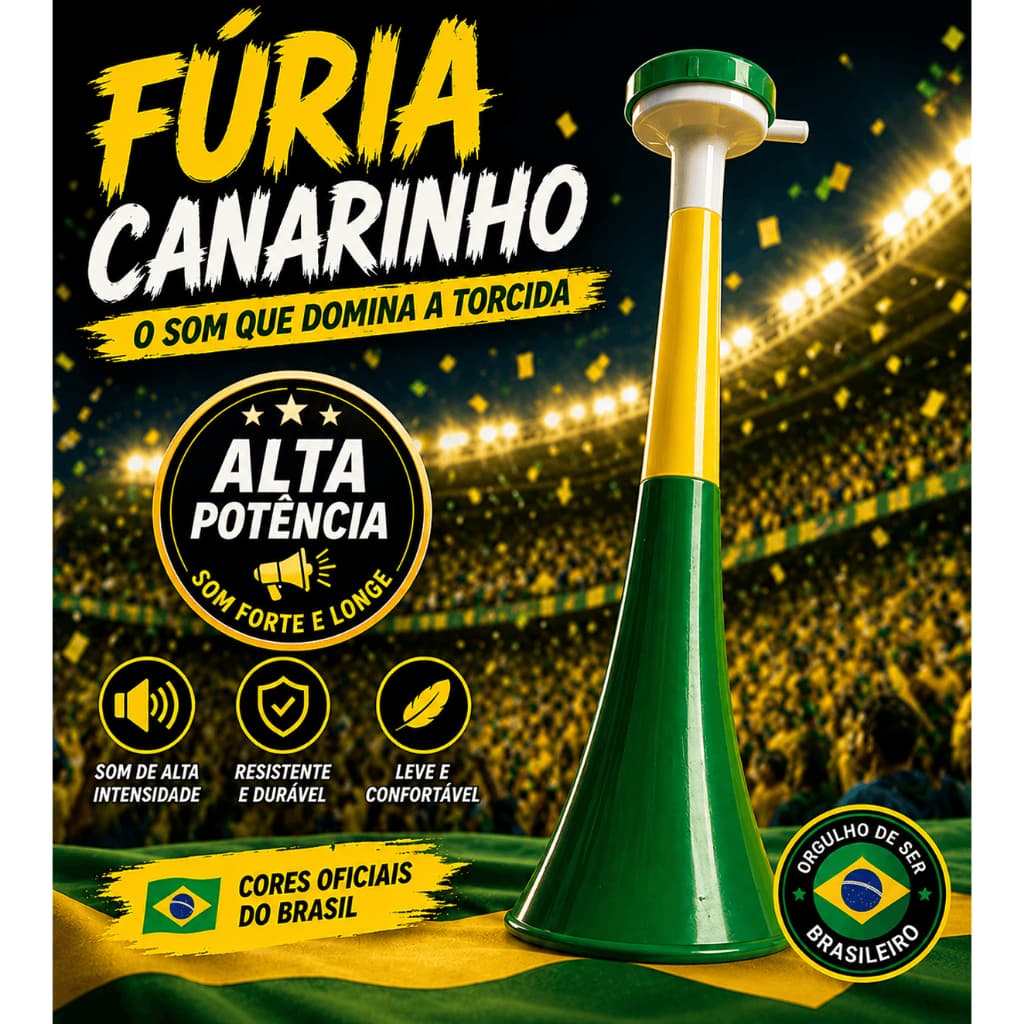 Corneta Brasil Barulhenta – Acessório do Torcedor da Copa do Mundo