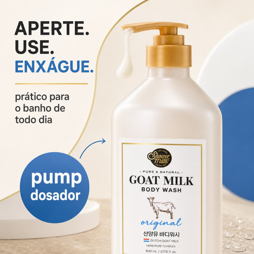 Sabonete Corporal Goat Milk Original Shower Mate 800ml Importado Coreano Pele Macia