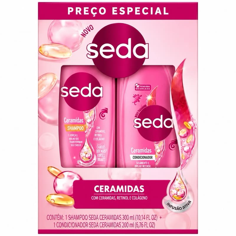Seda Ceramidas Shampoo 300ml + Condicionador 200ml Kit