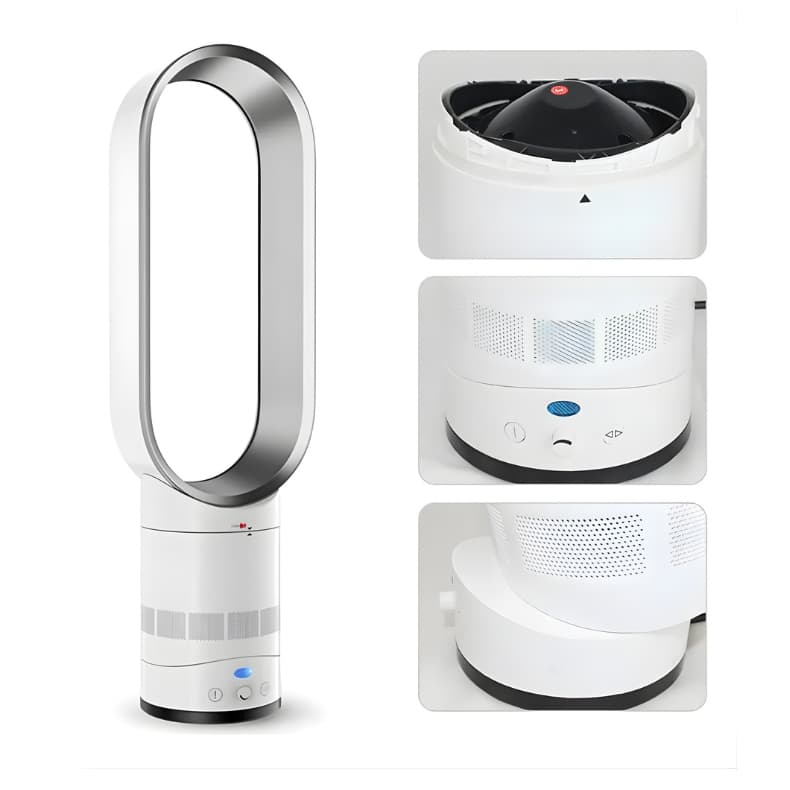 Ventilador Torre Sem Hélice Potente Segurança - Fluxo de Ar Amplificado 15x, Design Moderno e Fácil Limpeza