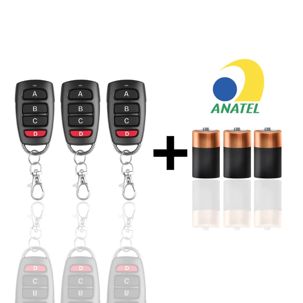 Controle Remoto universal ORIGINAL para Portão Electrónico Garagem Compatível 433Mhz automático 4 Botões Residencial