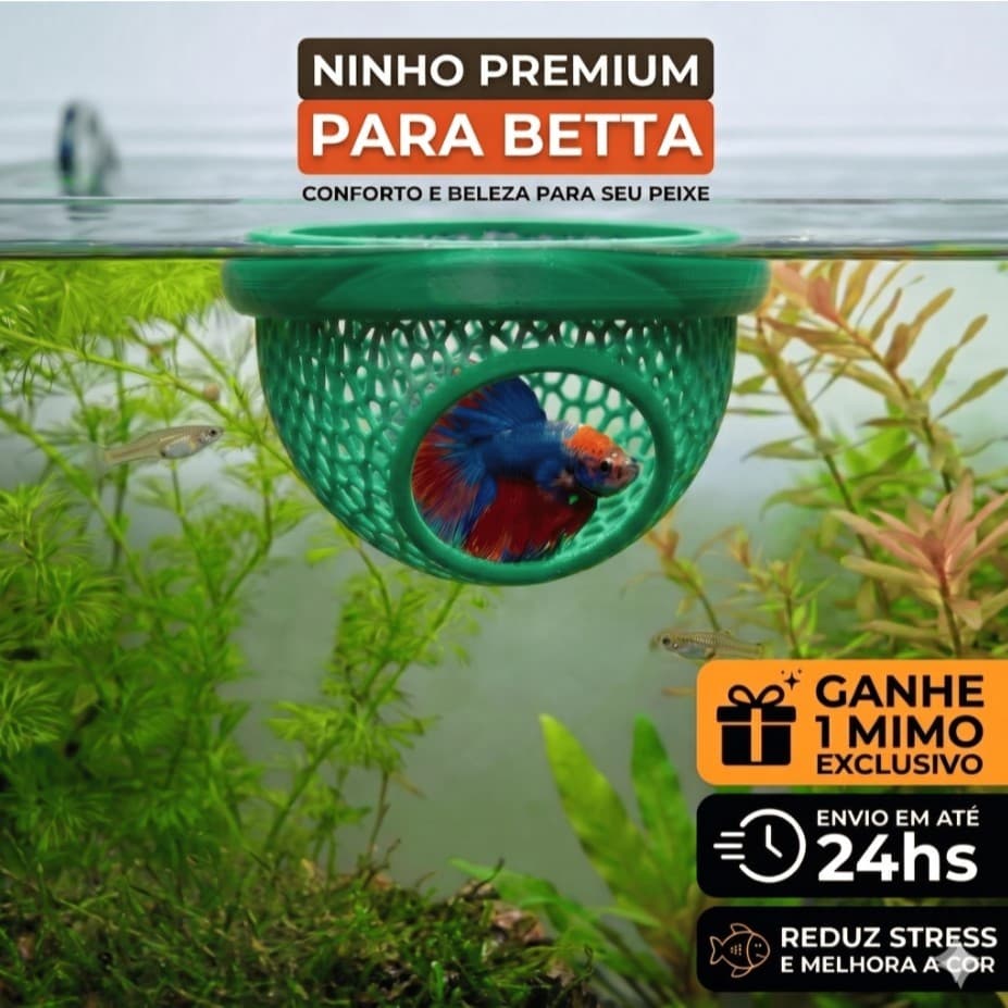 Esconderijo Flutuante para Peixes Betta Toca para Aquário Cama Folha Descanso Aquarismo Decoração