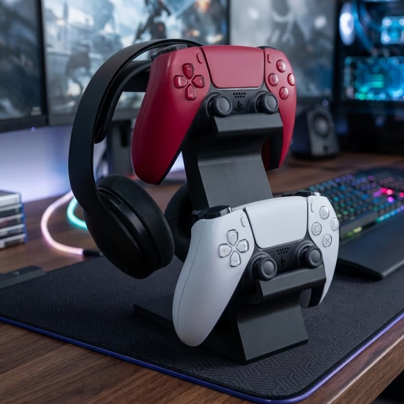 Suporte de Controle para Vídeogame Xbox PS4 PS5 | Suporte para Fone de Ouvido | Suporte Para Headset
