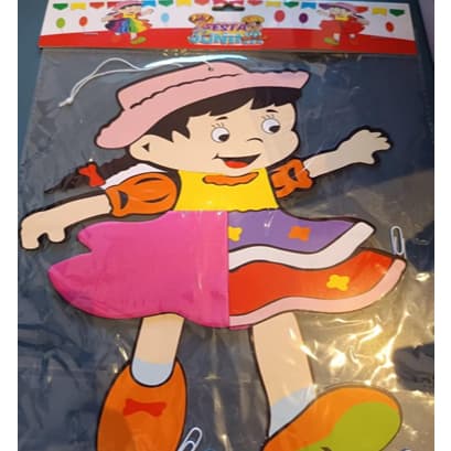 Enfeite Junino Menina Saia rodada 28 CM