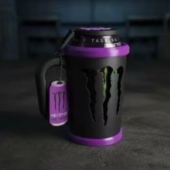 Kit Caneca Porta lata Moster - Com tampa e abridor de lata