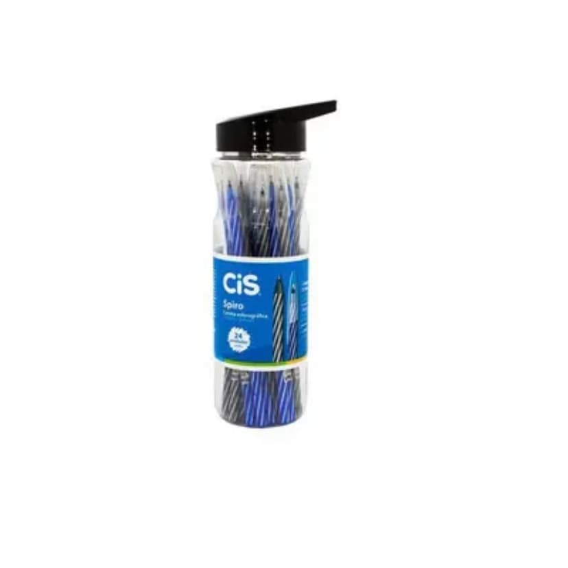 Caneta Esferográfica Spiro Azul ou Preta, Ponta 0.7 mm Cis