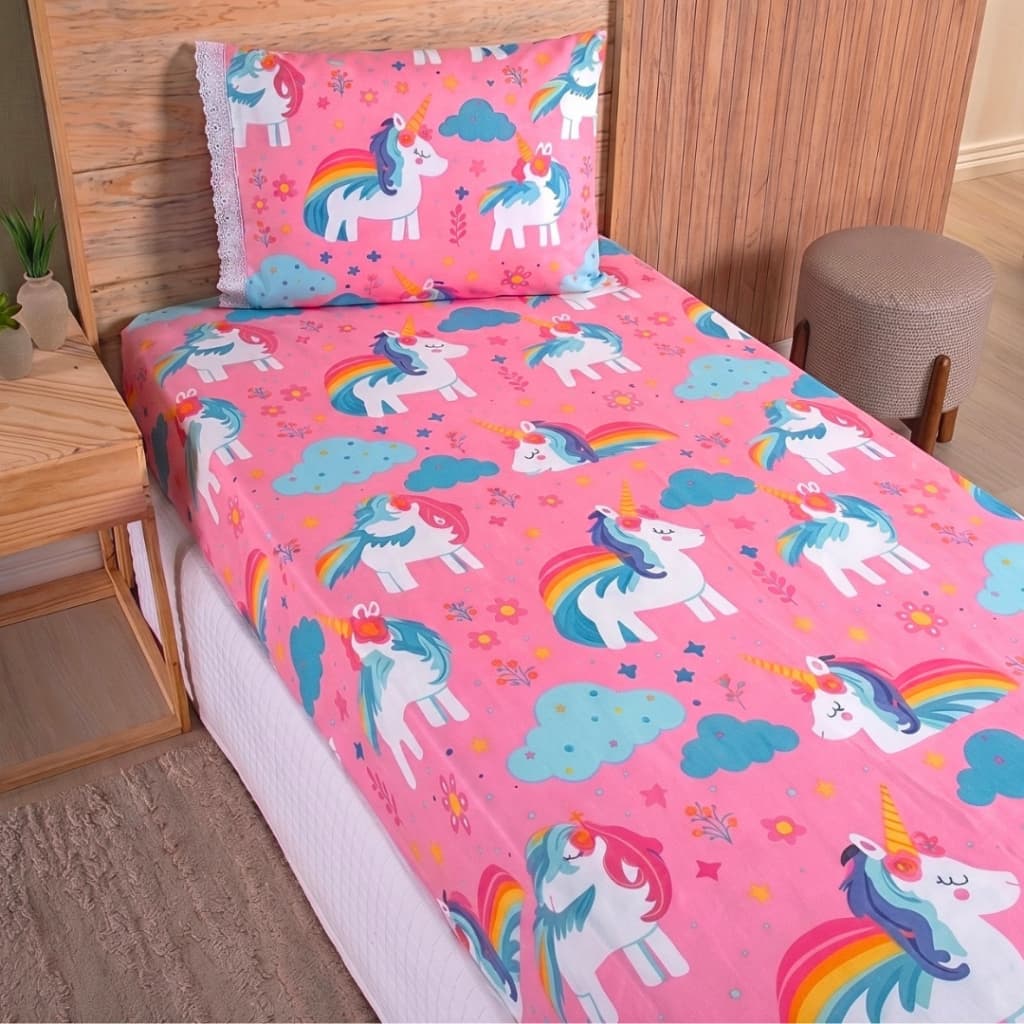 Jogo de Cama Solteiro 02 Peças Micropercal Estampado