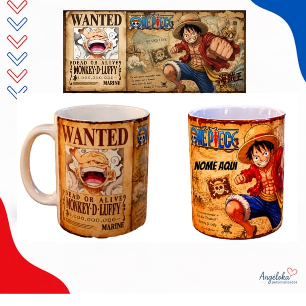 Caneca One Piece  Luffy Anime Personalizada 325ml