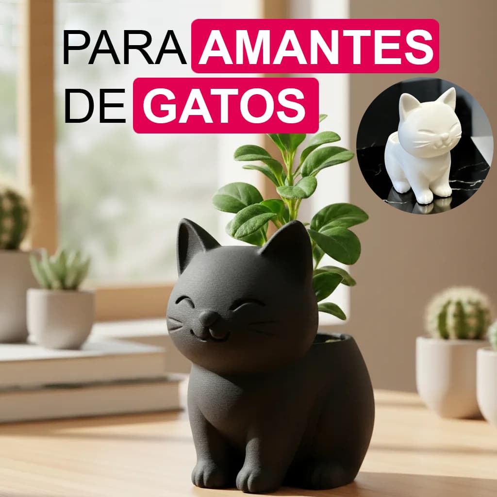 Vaso de Planta Gatinho Decorativo e Fofo para Amantes de Gatos e Plantas