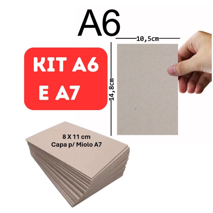 kit de papelão cinza com 250 peças 100 blocos e 100 a6 e 50 lombadas Papel Paraná para agenda A6 e Bloco de notas