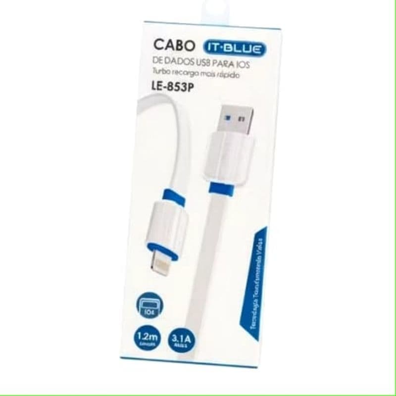 Cabo Carregador IOS 1,20m - USB 3.1A Reforçado