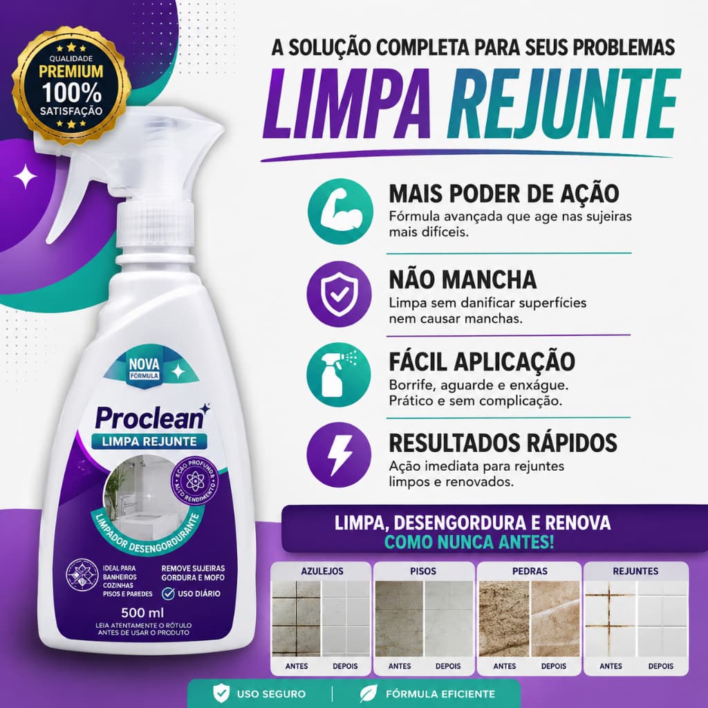 Limpa Rejunte   Remove Limpa  Rejunte Sem Esforço Tira Sujeira Rejunte Renova Rejunte 500 ml Premium