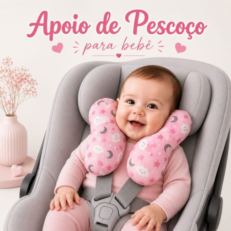 Almofada estampado apoio pescoço bebê conforto, fofinha, menino menina, confortável