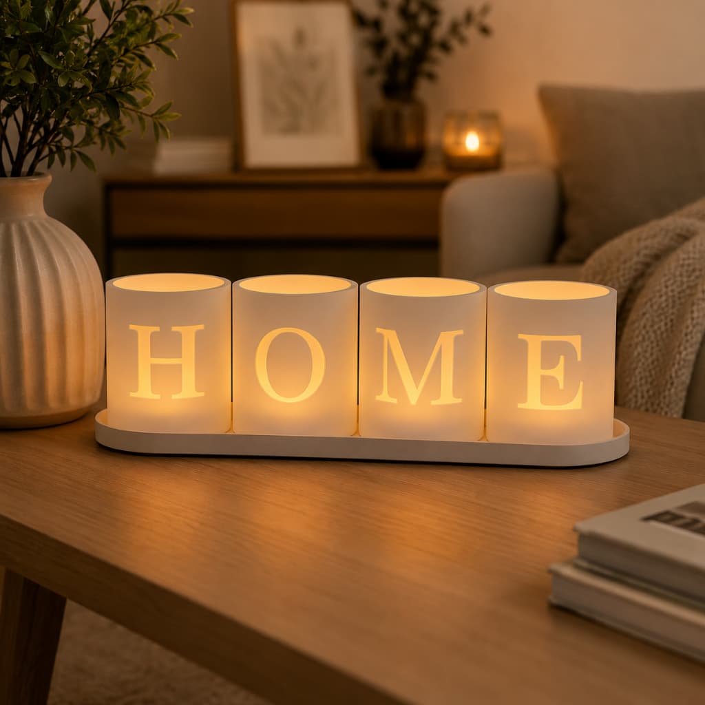 Decoração Sala Home com Bandeja Suporte para Velas Decoração Moderna para Sala Quarto Escritório e Ambiente Aconchegante