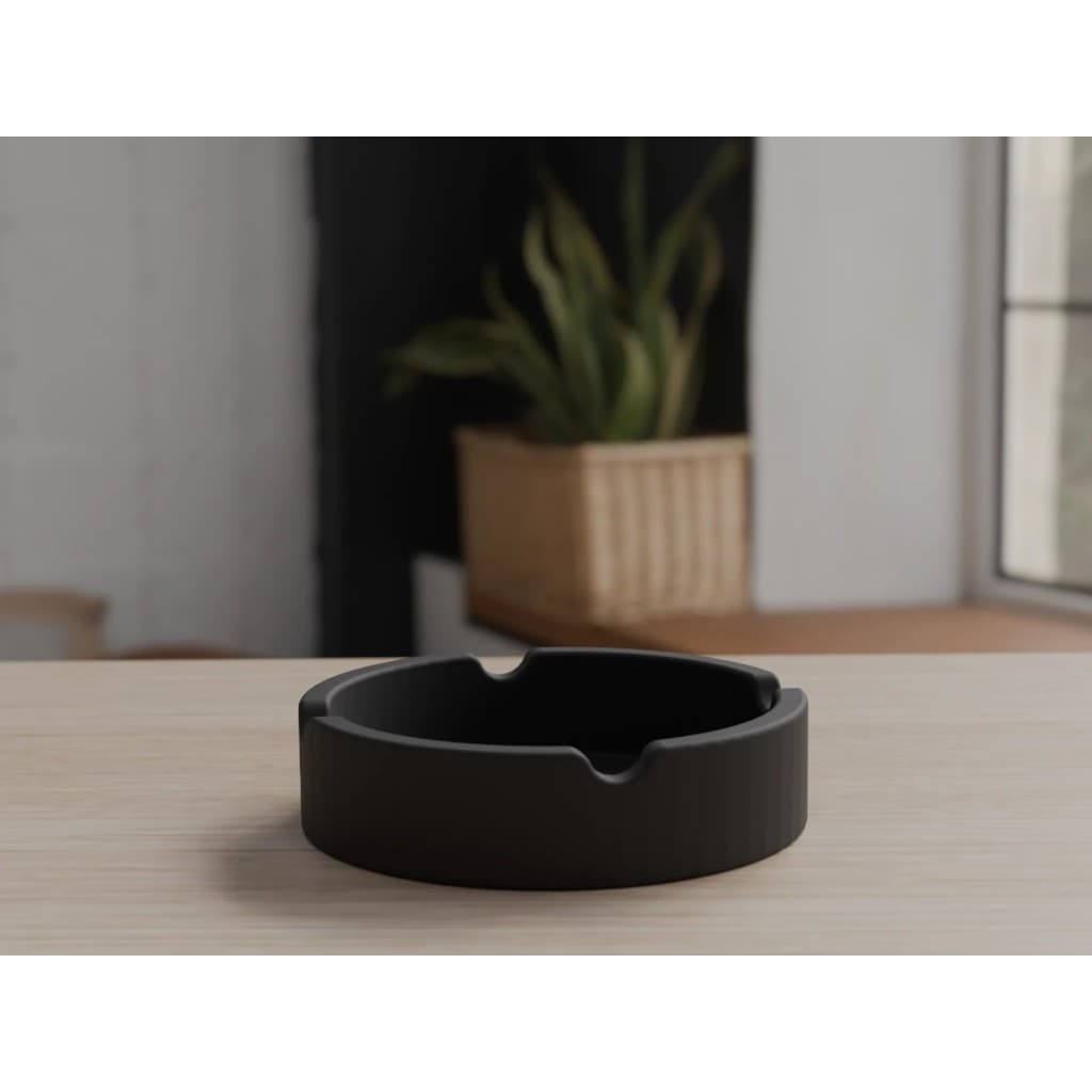 Cinzeiro Decorativo Preto Fosco Minimalista 8cm - Elegância e Funcionalidade