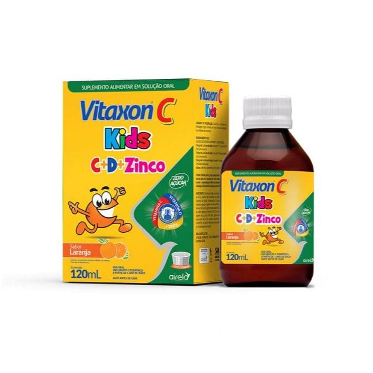 Vitamina C + D + Zinco Vitaxon C Kids Solução Oral Sabor Laranja 120Ml Imunidade