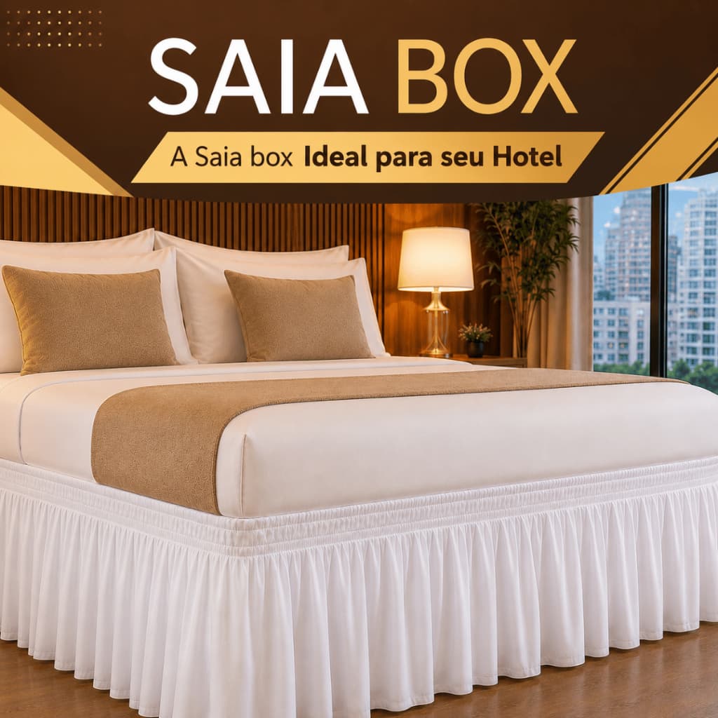 Saia Box Para Cama Box (Casal Padrão ) Com 2 Elástico BRANCA