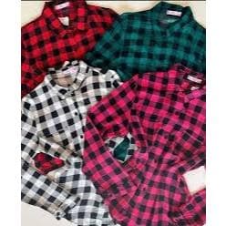 Camisa xadrez adulto unissex manga longa sem bolso