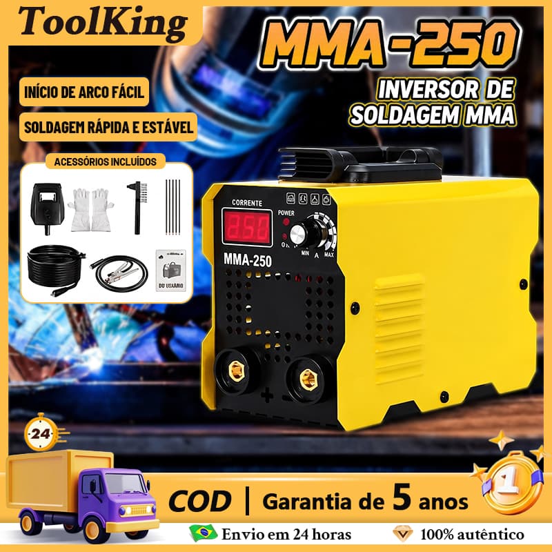 🚚Envio local🚚 Portátil 220V/110V Máquina de Solda Inversora MMA-250 IGBT Painel Digital com Acessórios