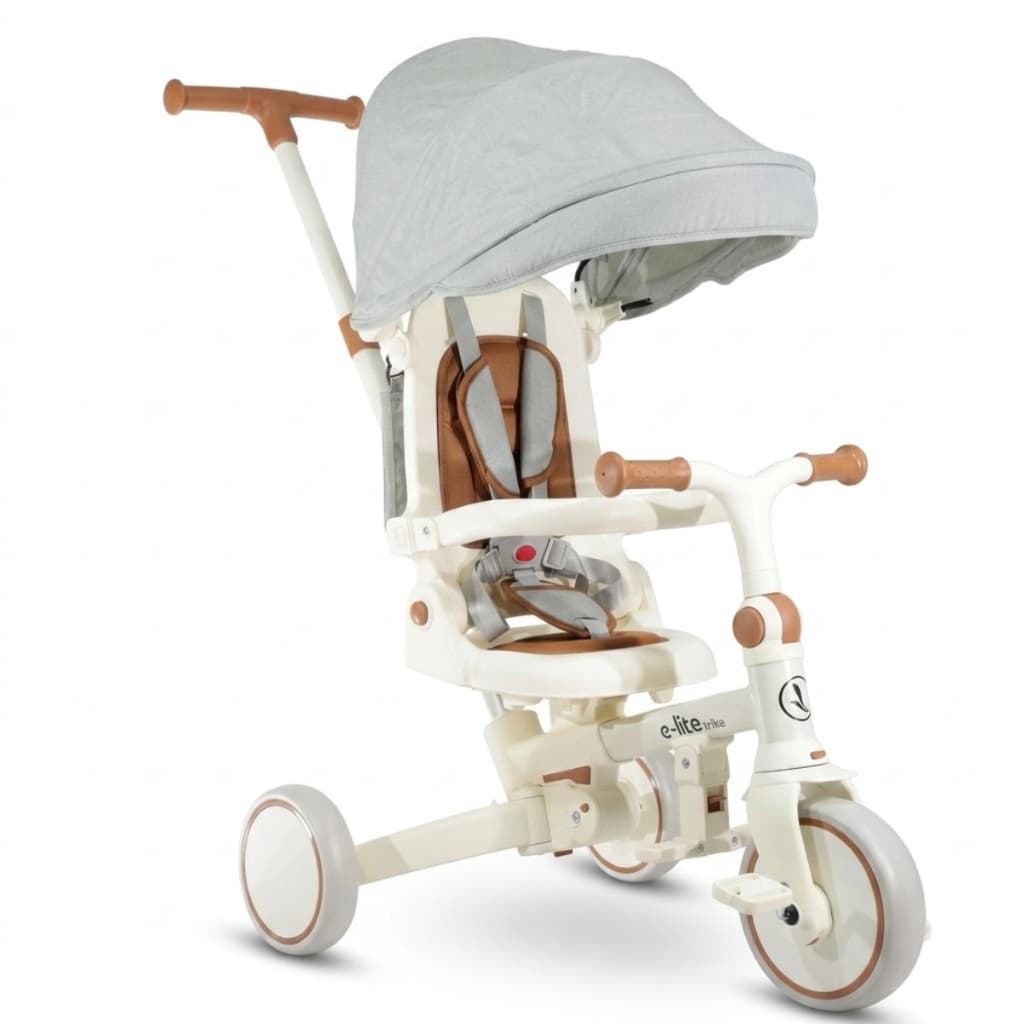Triciclo Infantil Com Empurrador E Pedal 3 Em 1 Bicicleta Cinza