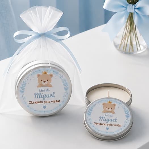 Kit Vela Aromática Personalizada Mensagem Secreta Lembrancinhas Chá revelação Aniversário