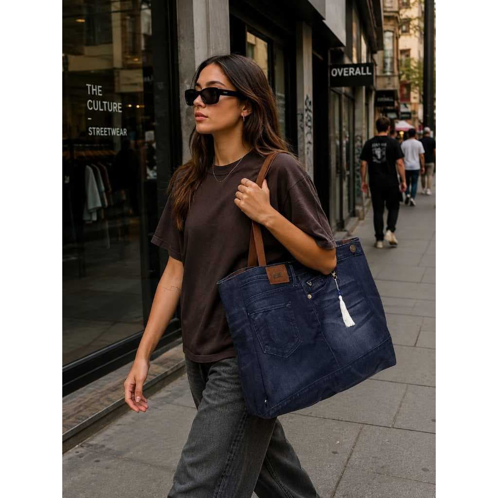 Bolsa Jeans estilo Upcycling ombro