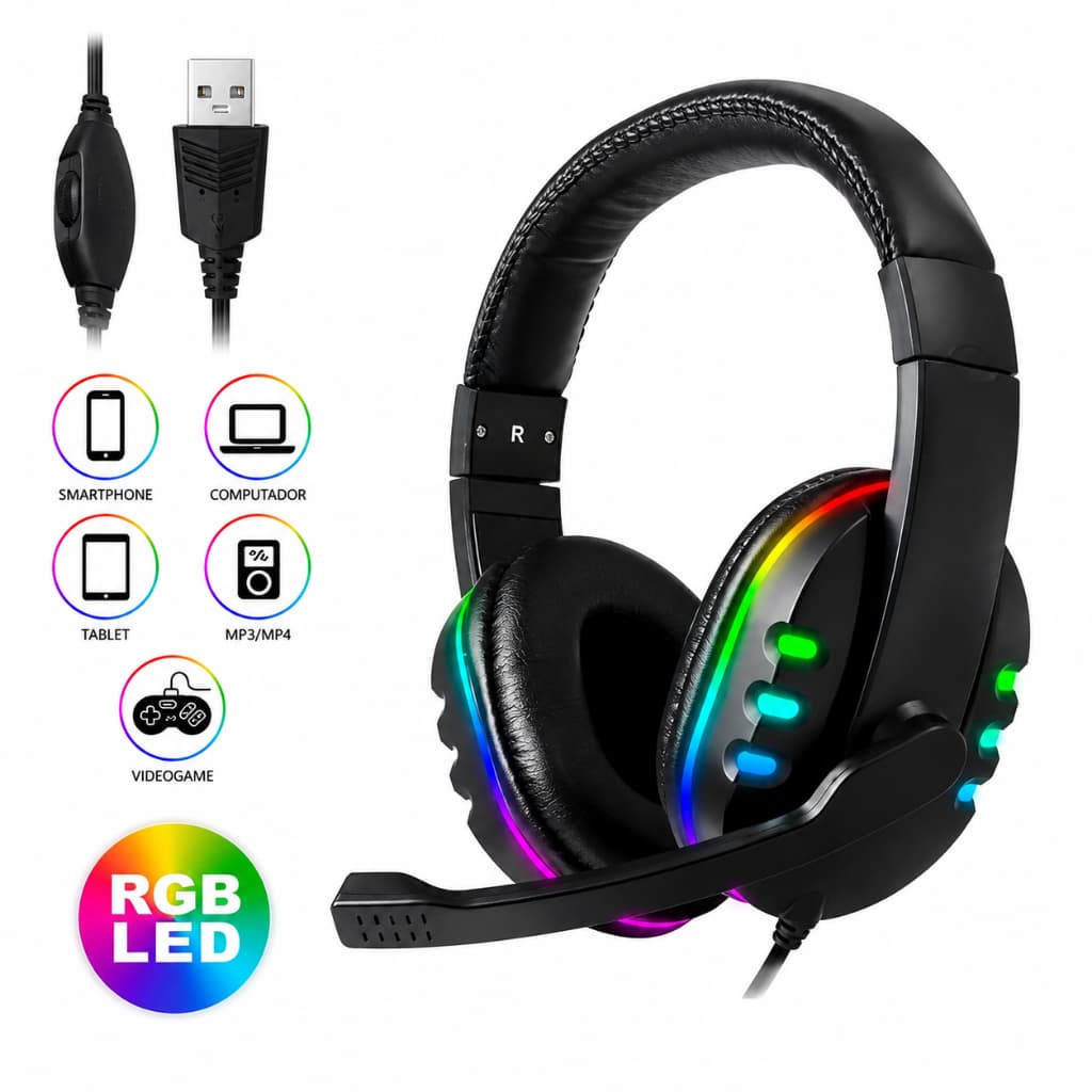 Headset Gamer Headphone with Microphone for PC Computer Cell Phone, Headphone