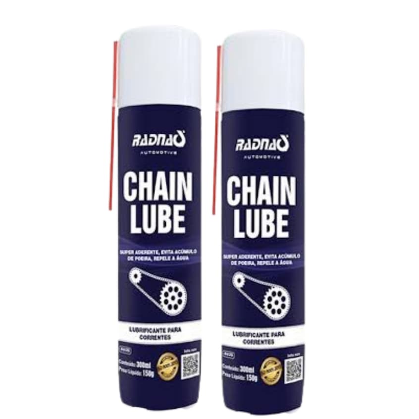 Lubrificante de Corrente Chain Lube Spray 300ml Moto e Bicicleta Aerossol Repele Água