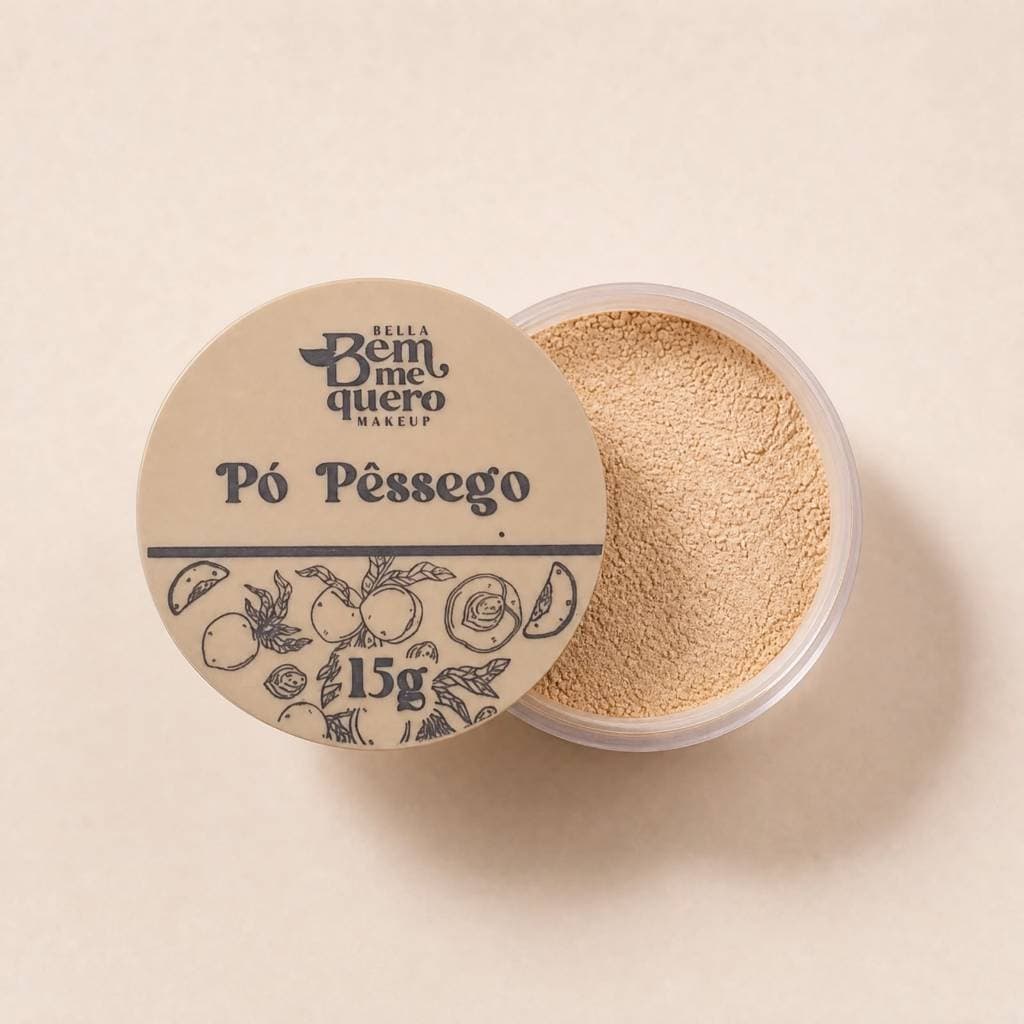 Pó Pêssego Bella Bem Me Quero 15g - Acabamento Profissional Matte, Textura Leve e Natural