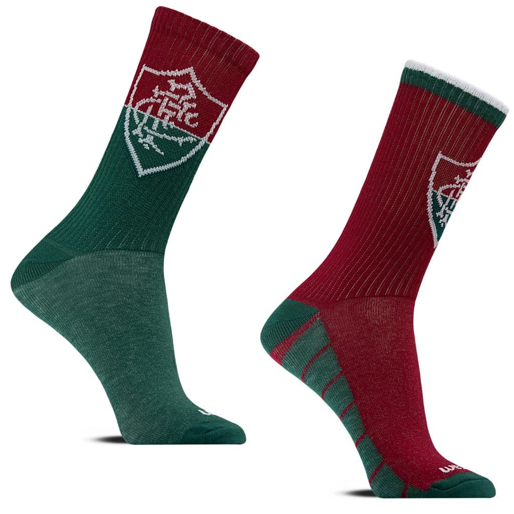 Kit 2 Pares Meia Esportiva Run Bike Gym Futebol Fluminense