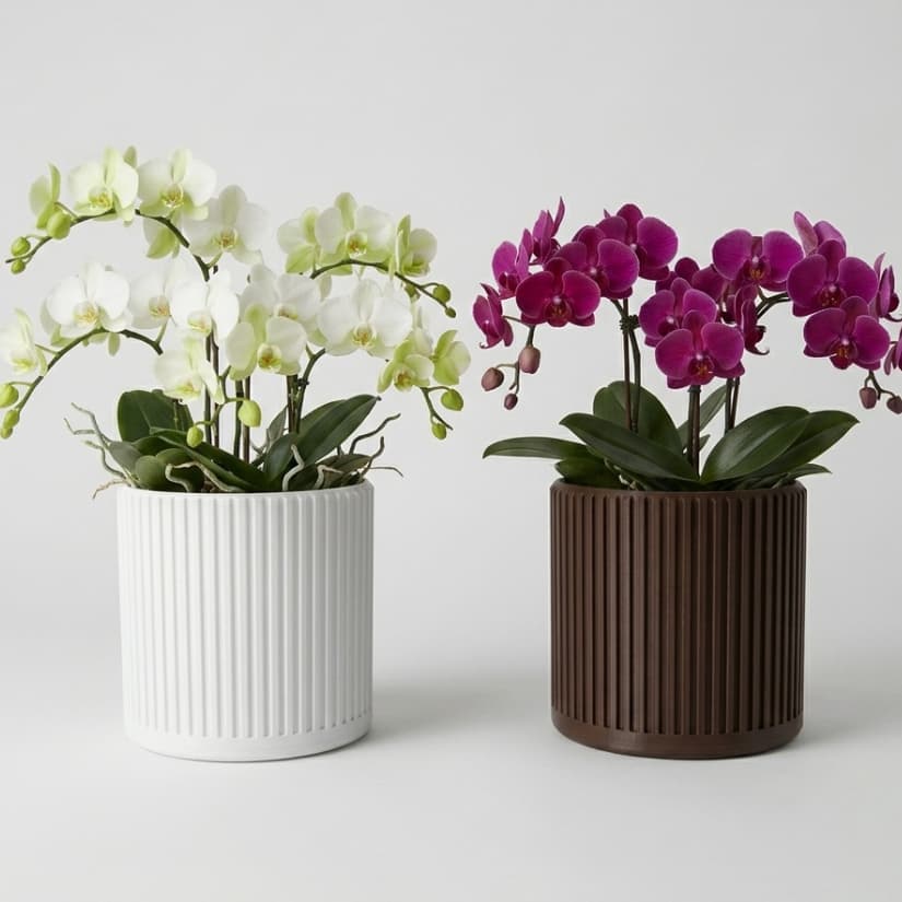 Vaso Cachepot para Flores - Vaso Decorativo Multiuso com Textura Canelada