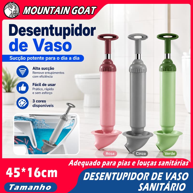 Desentupidor de Vaso Pia Sanitários Alta Pressão Com Borracha 150mm Tipo Bomba de Sucção Envio Imediato