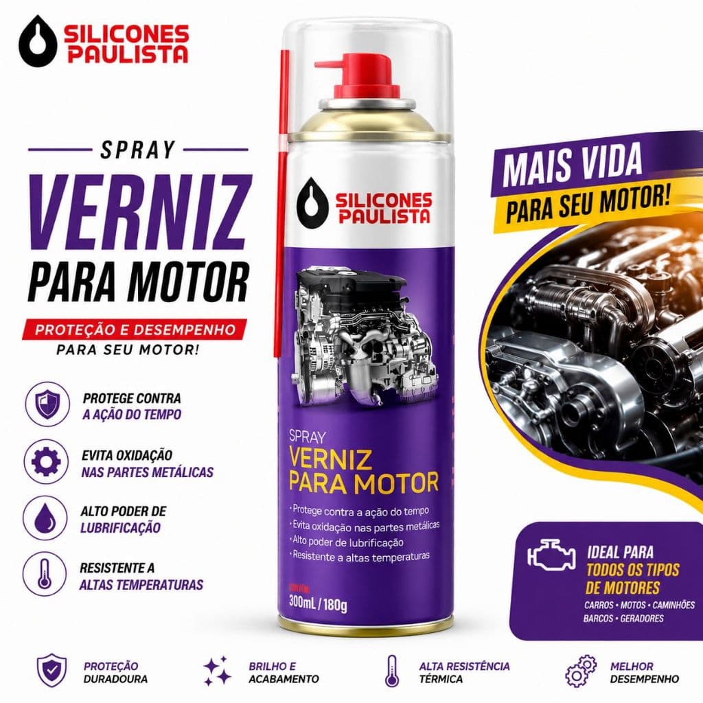 Verniz para Motor Silicones Paulista  Spray 300ml / 180g