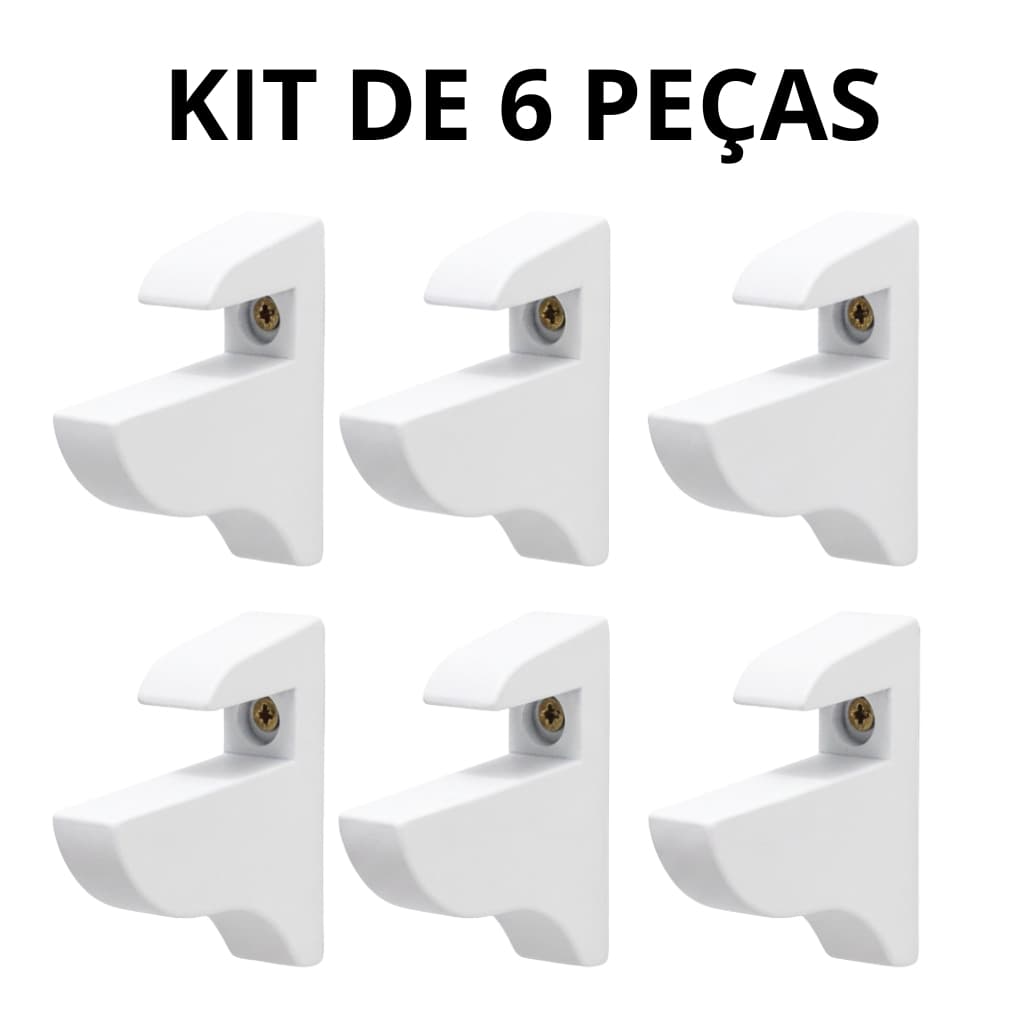 Kit 06 Suportes Bico De Tucano Para Prateleira  Suporte Reforçado