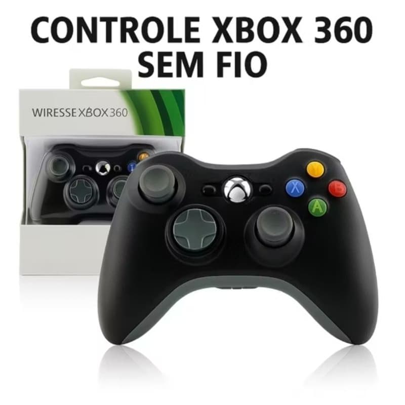 Controle xbox 360 Sem Fio ou com fio Joystick Wireless compatível xbox