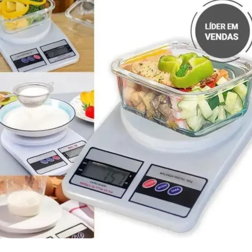 Balança Digital Precisao Cozinha Alta Sensibilidade Capacidade 10kg Compacta Portatil Preto