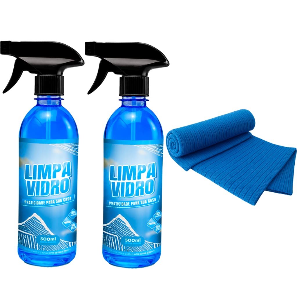 2 Limpa Vidro Anti-Embaçante + Pano de Microfibra