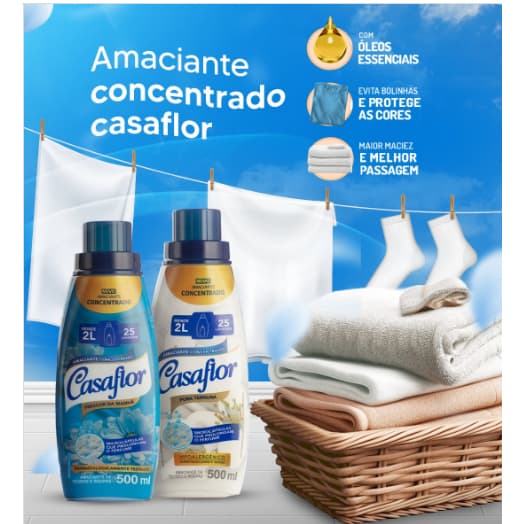 Amaciante Concentrado Casa Flor -Frescor da manhã 500ml