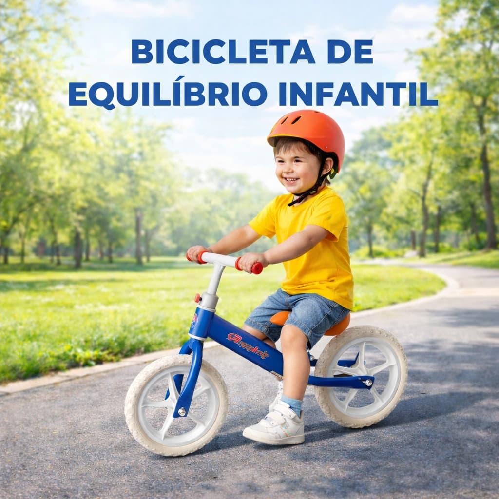 Bicicleta de Equilíbrio Infantil Balance Bike Para Criança Aprender Andar em Parque e Quintal